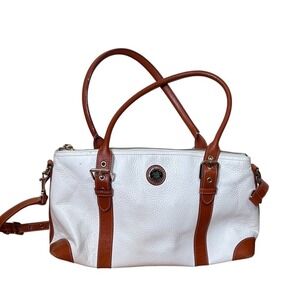Dooney & Bourke Large Domed Satchel White Pebble Leather‎ Y2K vintage retro